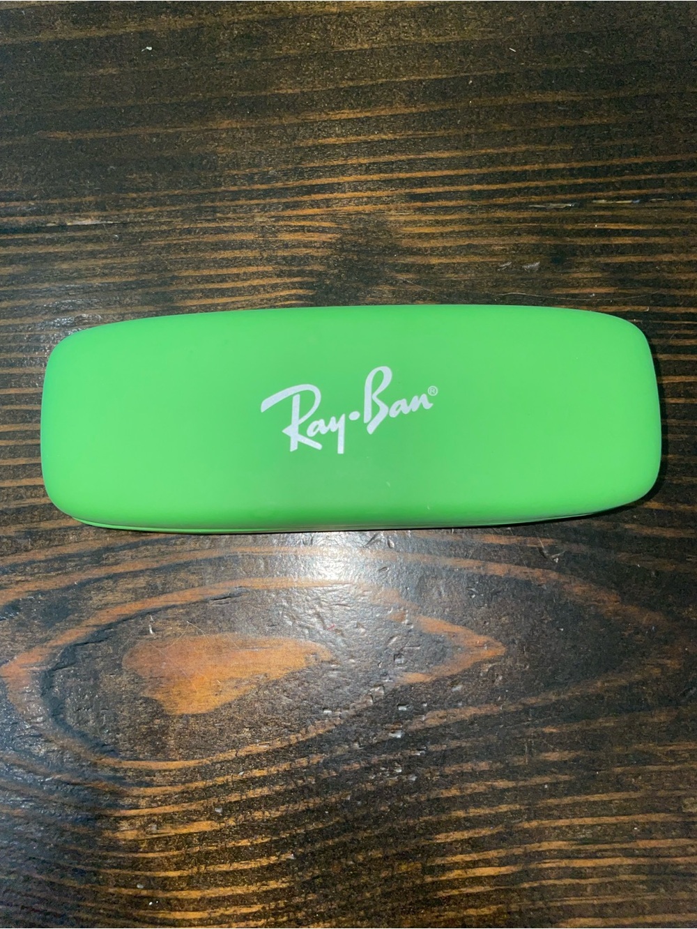 Authentic Ray-Ban Junior Glasses Case Lime Green Hard Shell Red Interior 2018
